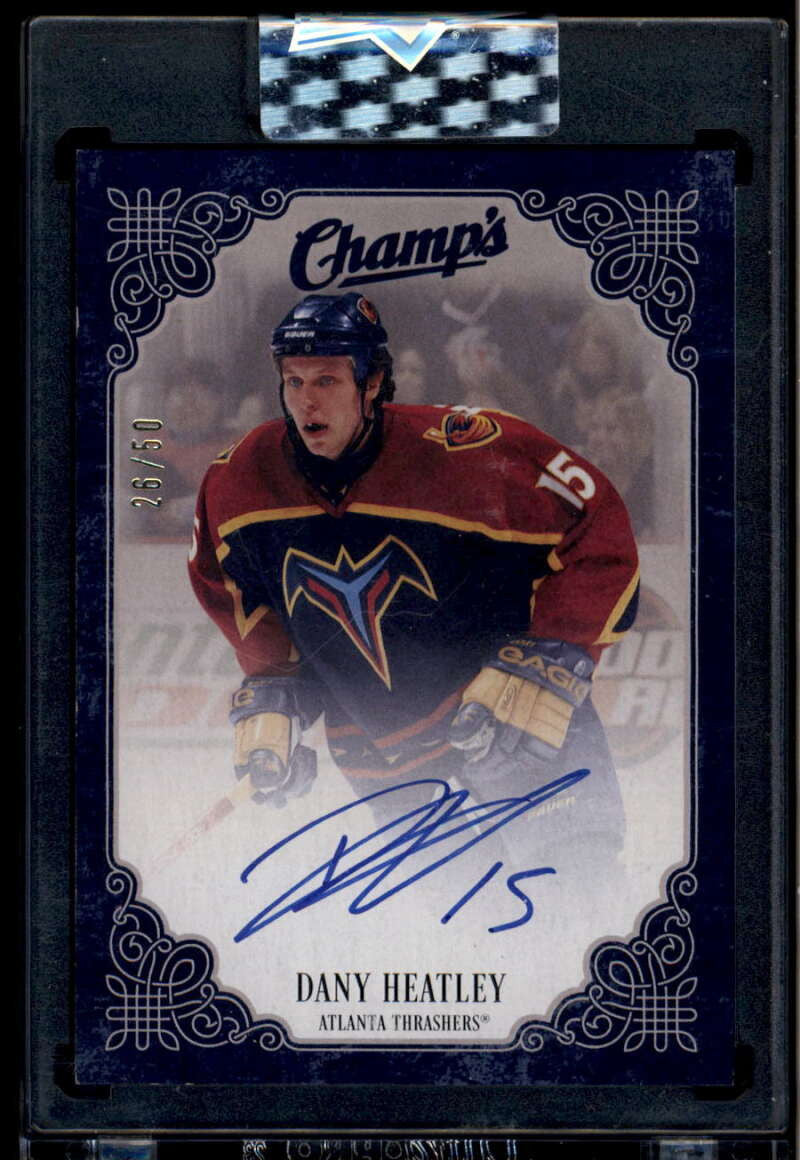 SOLD 174799 2023-24 Upper Deck Clear Cut Champs Autographs Blue CDH Dany Heatley Auto 26/50