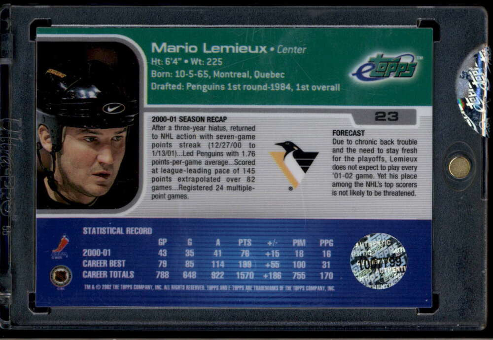 DELETE 174819 2001-02 eTopps 23 Mario Lemieux /1116 157571