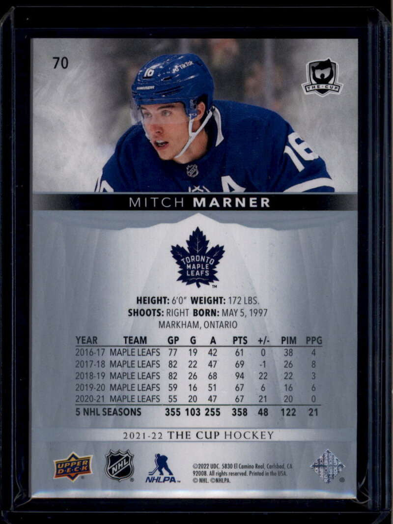 2021-22 The Cup 70 Mitch Marner 92/249