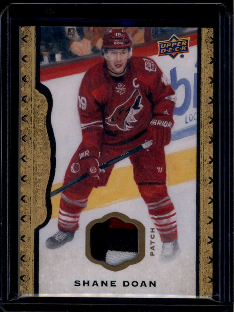 2014-15 UD Masterpieces Memorabilia Framed Black Leather Shane Doan Patch 10/35