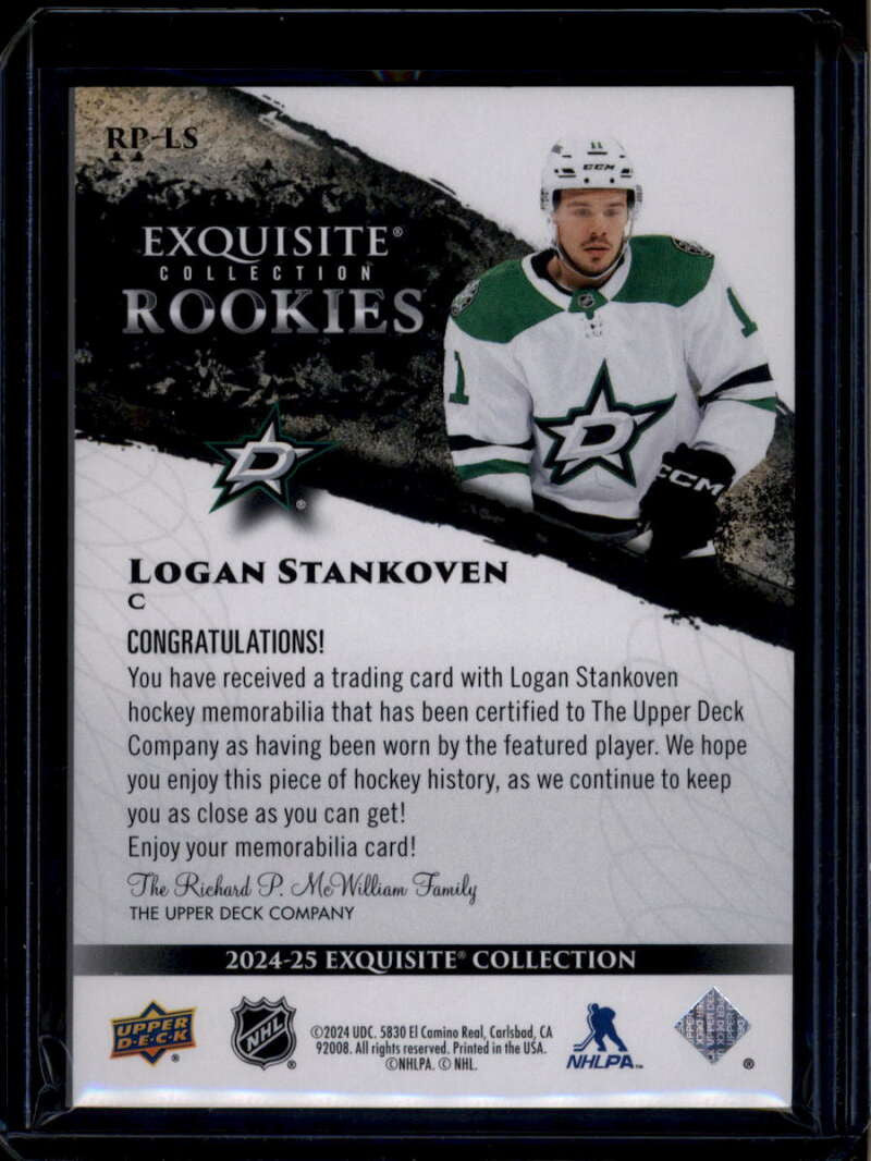 DELETE 174844 2024-25 Exquisite Collection Rookie Patch RPLS Logan Stankoven RC Patch 40/99