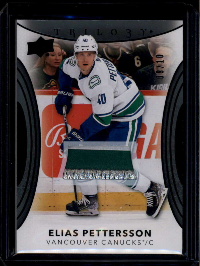 2022-23 Upper Deck Trilogy Black 57 Elias Pettersson Patch 9/10