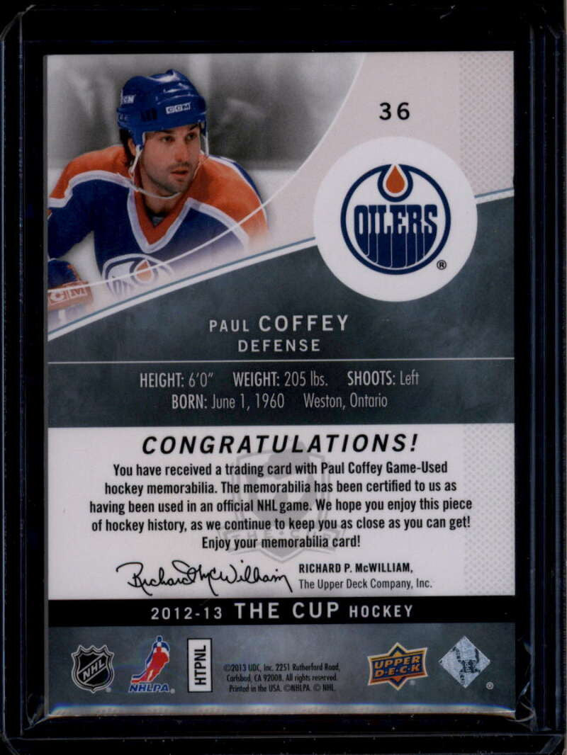 2012-13 The Cup Gold Rainbow 36 Paul Coffey Patch 7/10