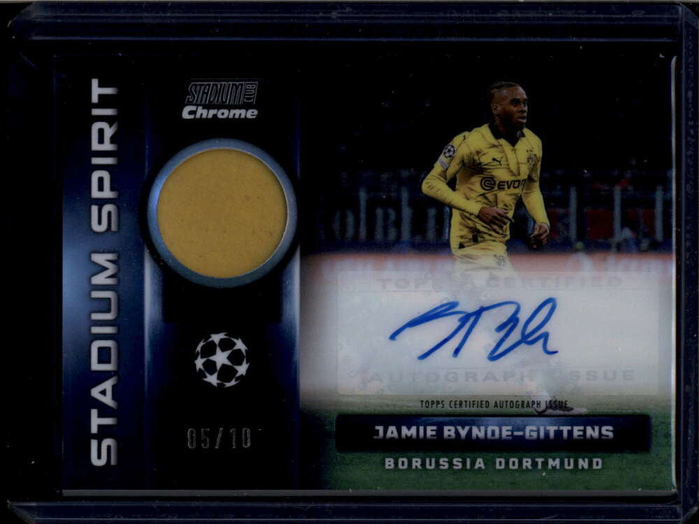 2023-24 Stadium Club Stadium Spirit Refractor Jamie Bynde-Gittens Relic Auto /10