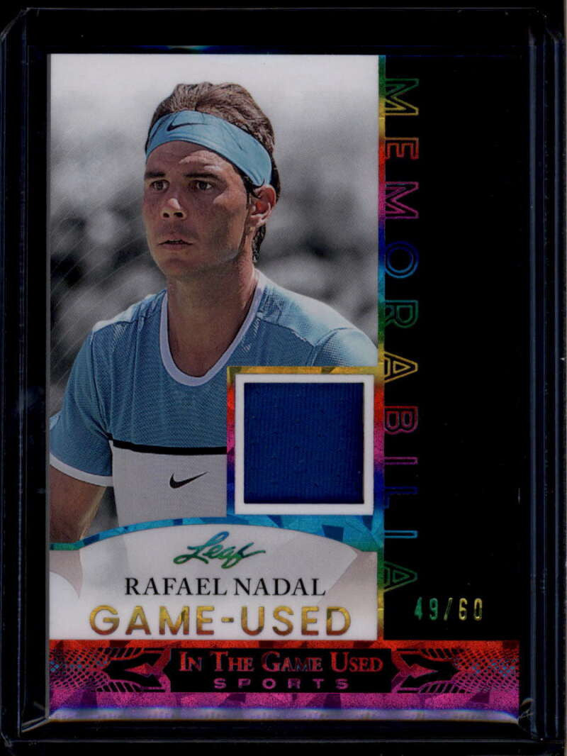 SOLD 174881 2024 Leaf ITG Used Game-Used Memorabilia Rainbow gum46 Rafael Nadal Jersey 49/60