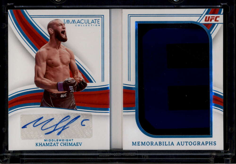 2023 Immaculate UFC Autographs Khamzat Chimaev Booklet Patch Auto 15/16