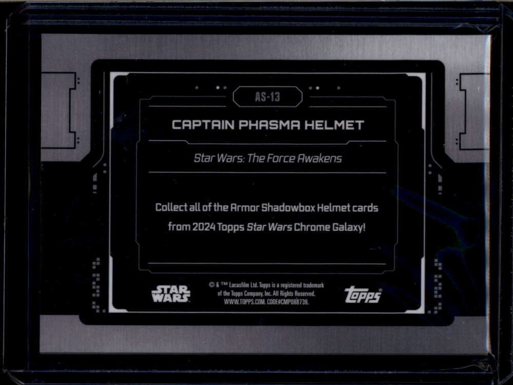 2024 Topps Chrome Star Wars Galaxy Armor Shadowbox as13 Captain Phasma Helmet