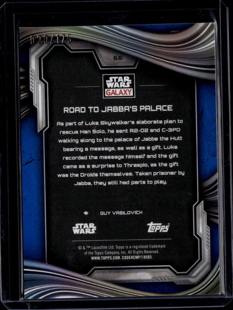 2025 Topps Chrome Star Wars Galaxy Blue RayWave Refractor 66 Jabba's Palace /175