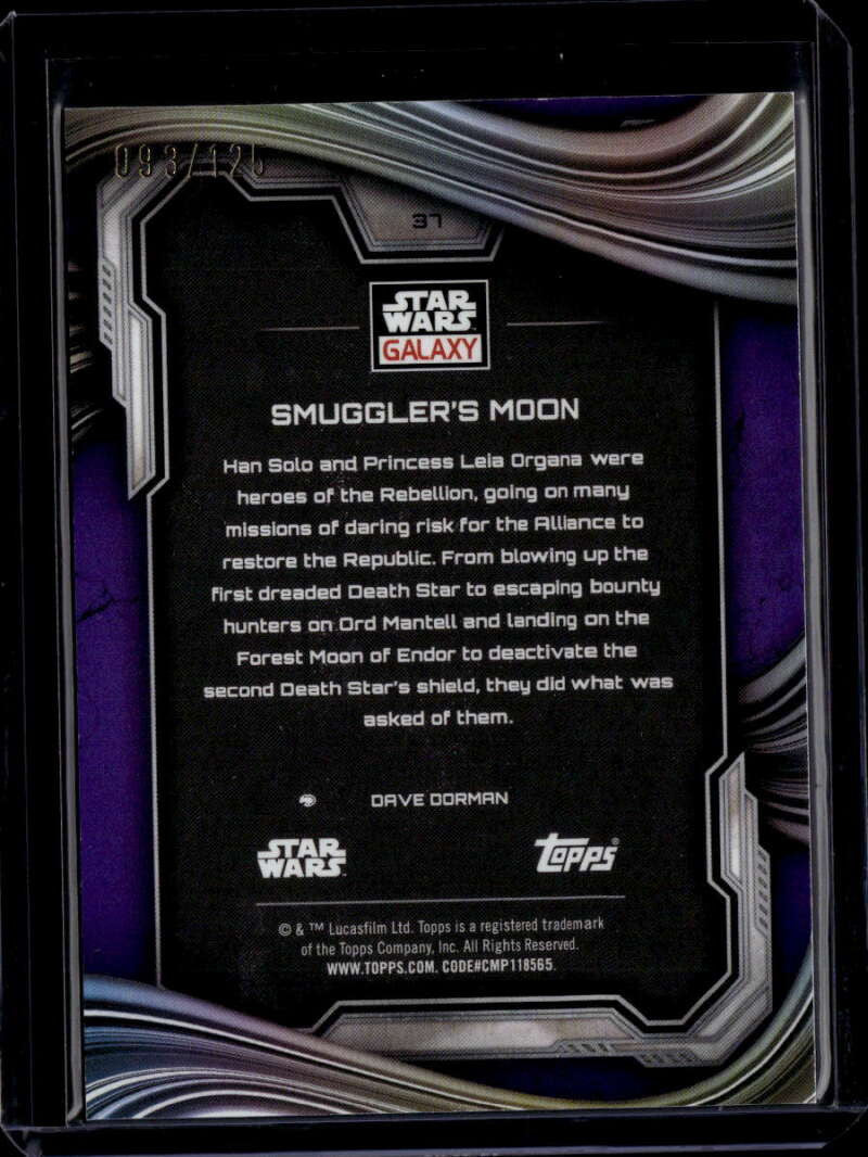 2025 Topps Chrome Star Wars Galaxy Purple Speckle Refractor Smuggler's Moon /125