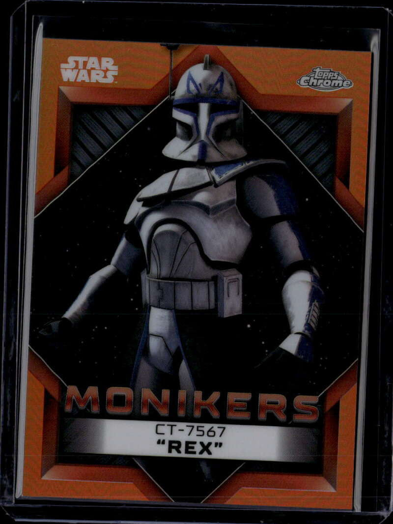 2023 Topps Chrome Star Wars Monikers Orange Refractor m20 CT-7567 Rex 9/25
