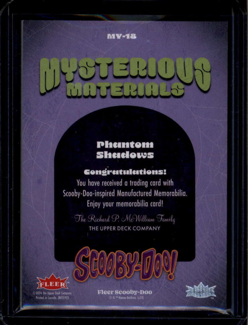 2025 Fleer Scooby-Doo Mysterious Material my18 Phantom Shadow Dark Teal Relic