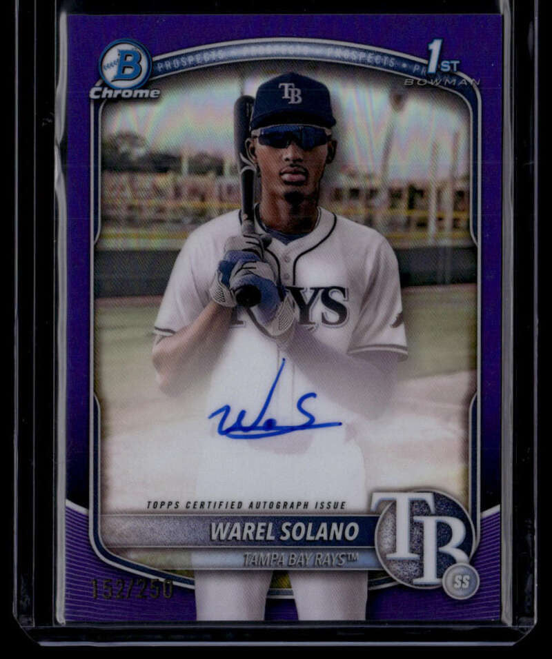 2025 Bowman Chrome Autographs Purple Refractor Warel Solano Rookie Auto 152/250