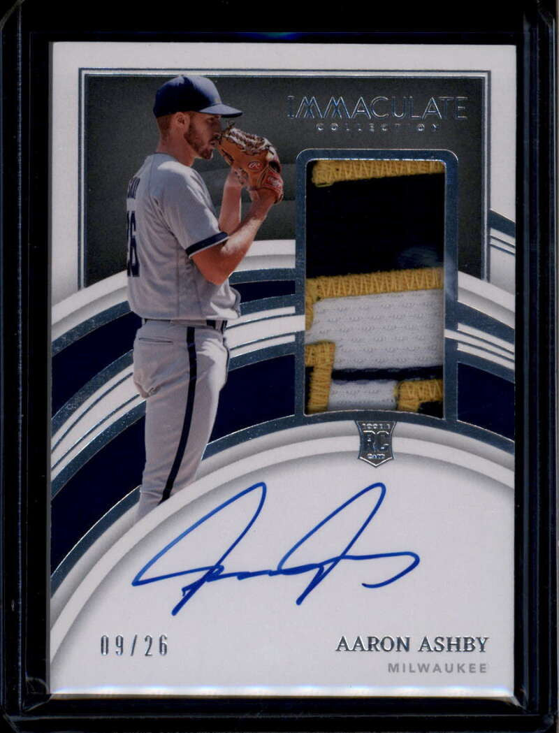 DELETE 174931 2022 Immaculate Autographs Jersey Number 106 Aaron Ashby RC Patch Auto 9/26