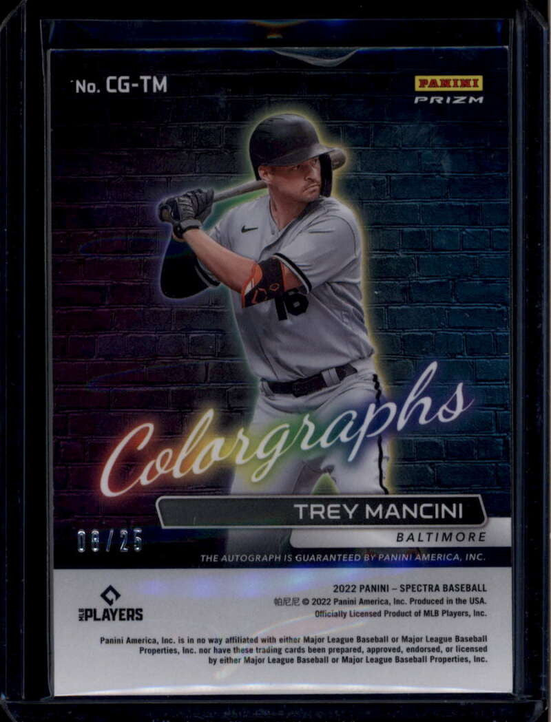 2022 Panini Chronicles Spectra Colorgraphs Hyper 8 Trey Mancini Auto 8/25