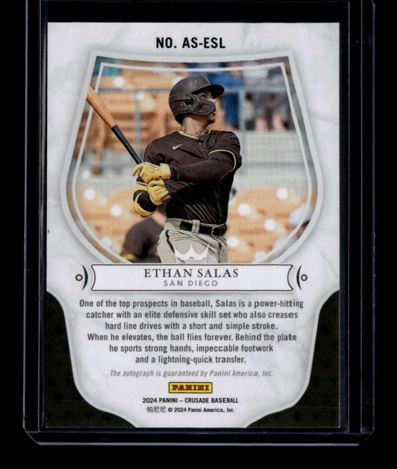 SOLD 174956 2024 Panini Crusade Apprentice Signatures 1 Ethan Salas Rookie Auto