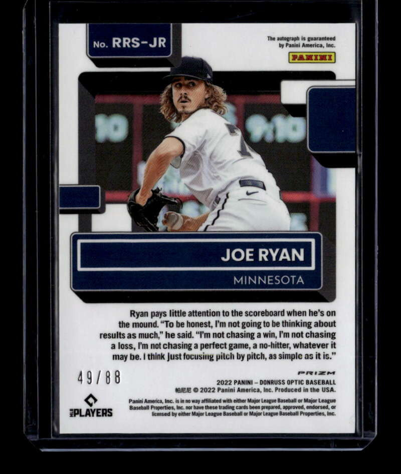 2022 Donruss Optic Rated Rookies Signatures Green Mojo 24 Joe Ryan RC Auto 49/88