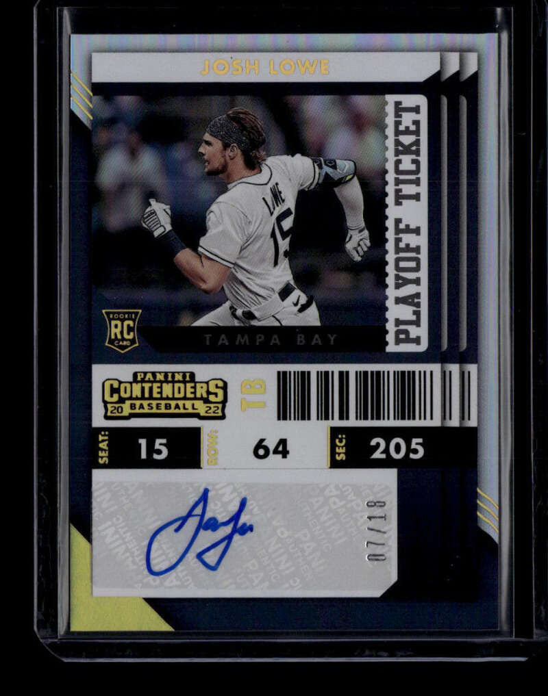2022 Panini Chronicles Contenders Rookie Playoff Ticket Josh Lowe RC Auto 7/18