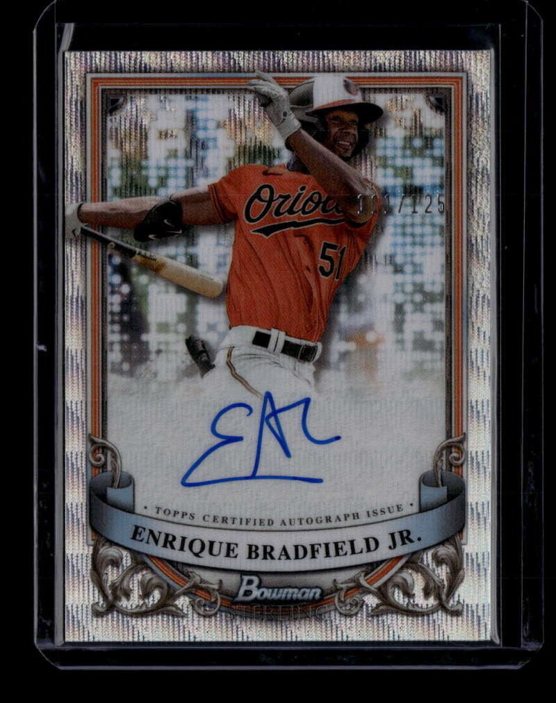 2024 Bowman Sterling Autographs Wave Refractor Enrique Bradfield RC Auto 111/125