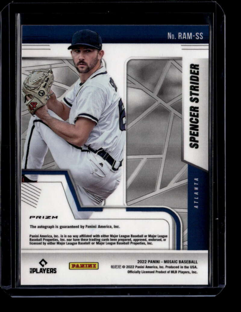 2022 Panini Mosaic Rookie Autographs Mosaic 6 Spencer Strider Rookie Auto