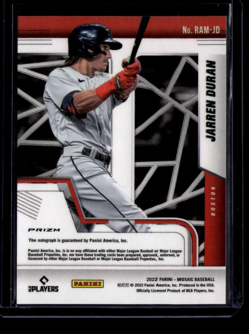 2022 Panini Mosaic Rookie Autographs 8 Jarren Duran Rookie Auto