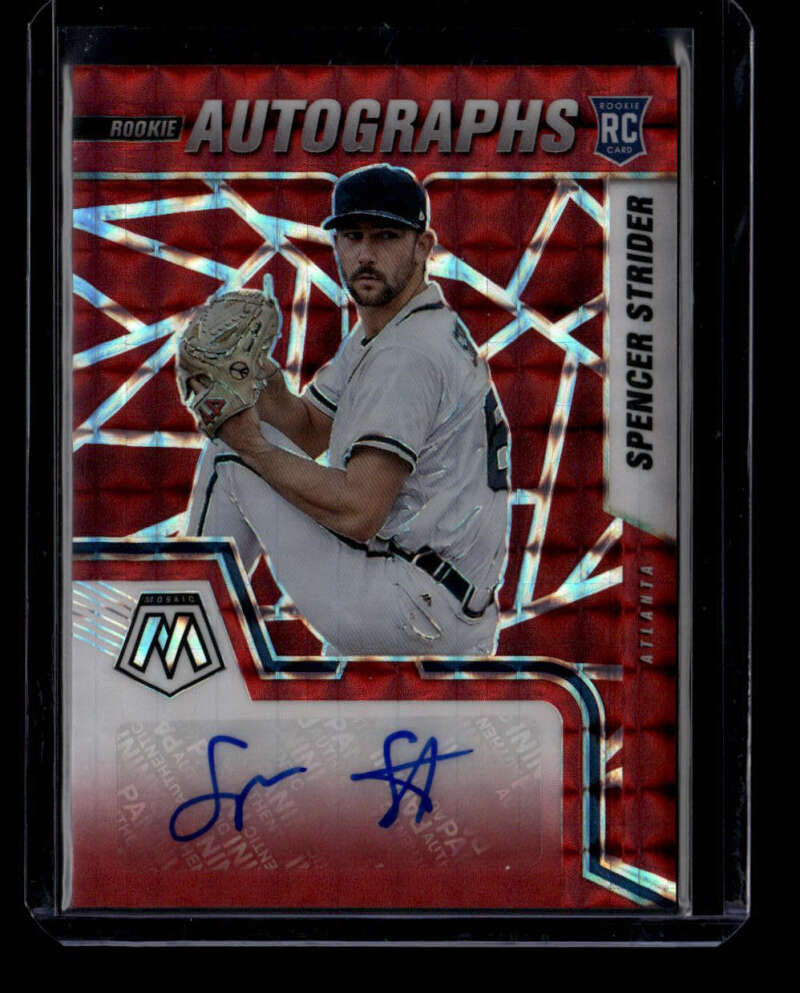 2022 Panini Mosaic Rookie Autographs Choice Fusion 6 Spencer Strider RC Auto 547