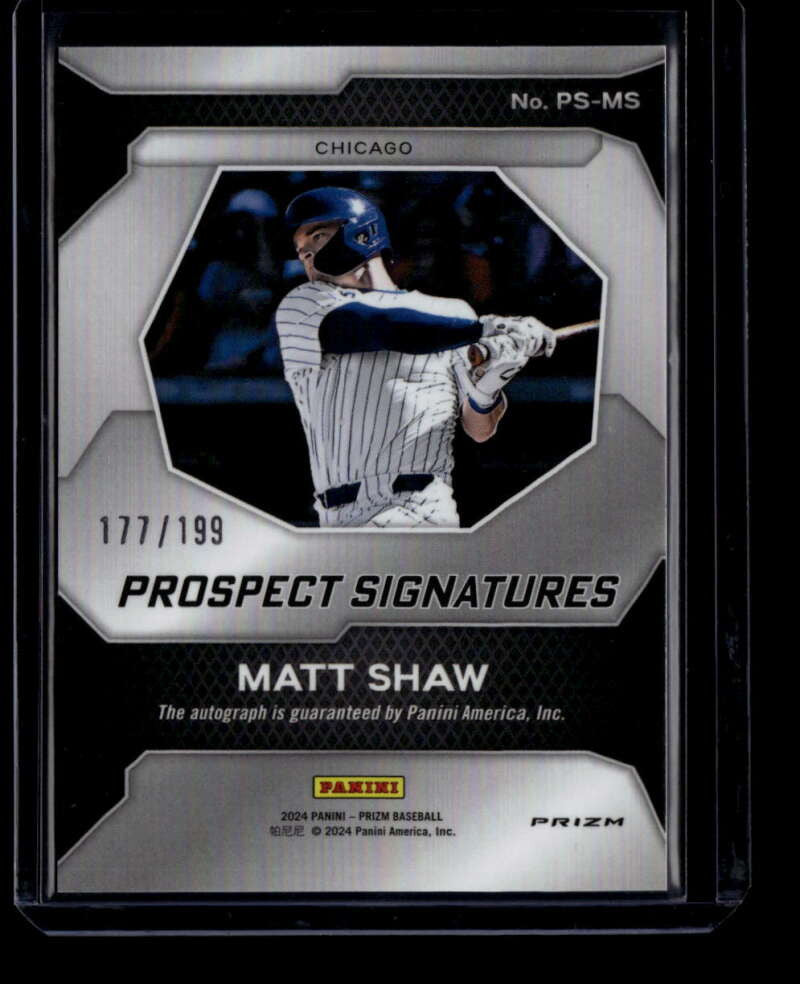 2024 Panini Prizm Prospect Signatures Prizms Pulsar 10 Matt Shaw RC Auto 177/199