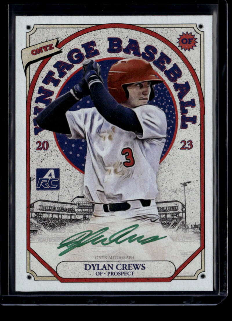 2023 Onyx Vintage Autographs Green Ink VADC Dylan Crews Rookie Auto /50
