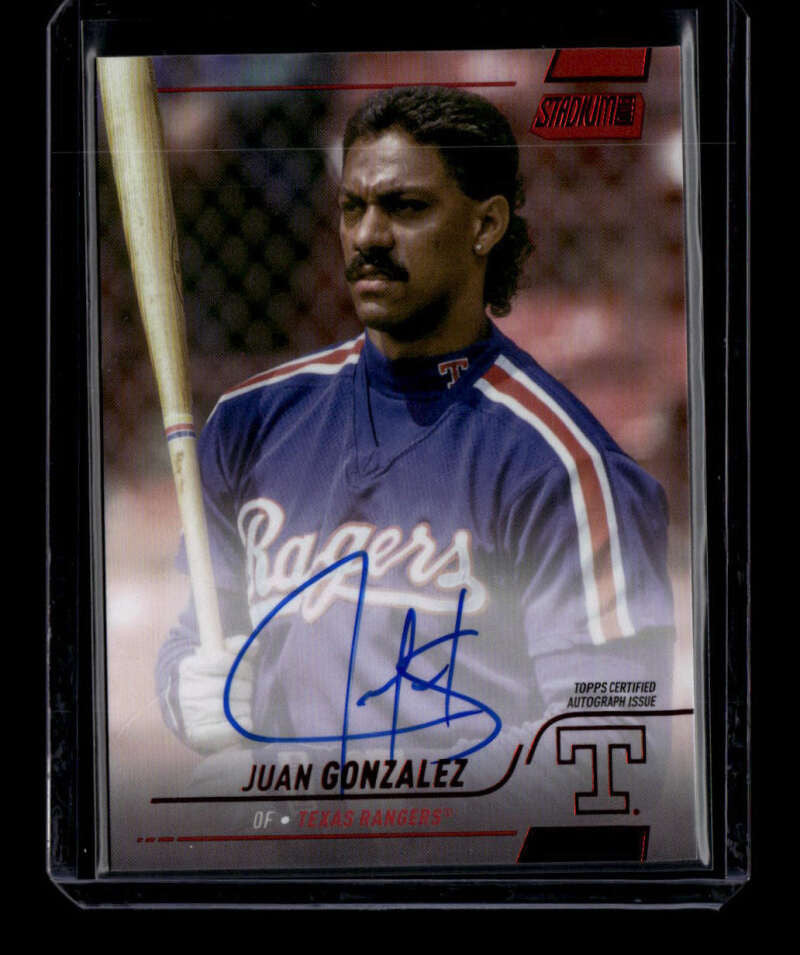 2022 Stadium Club Autographs Red Foil SCBAJGO Juan Gonzalez Auto 26/50