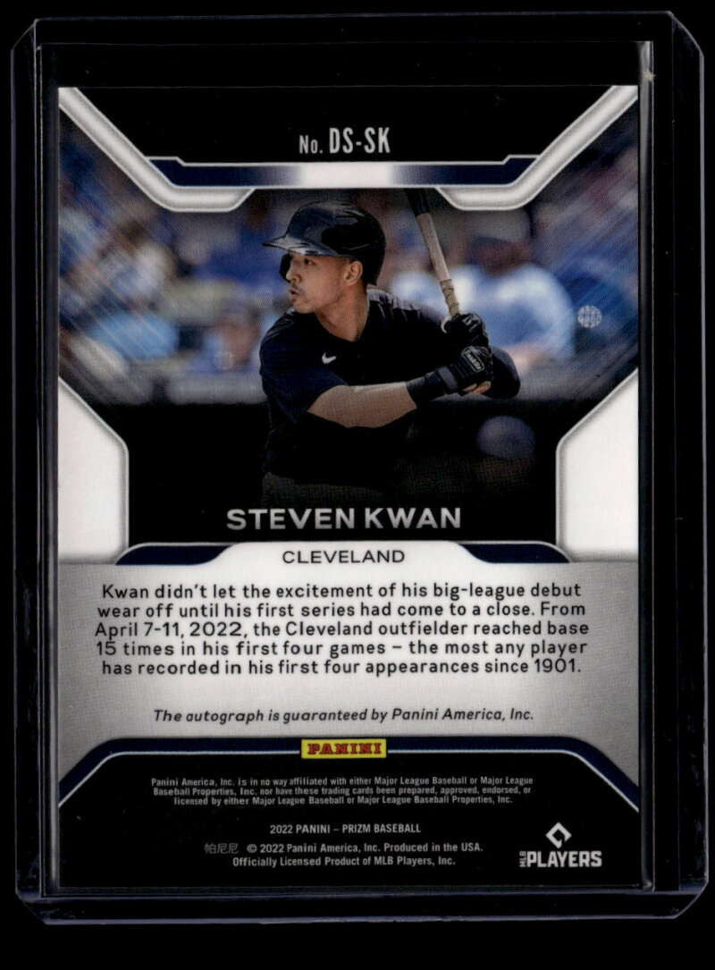 2022 Panini Prizm Debut Signatures 20 Steven Kwan Rookie Auto