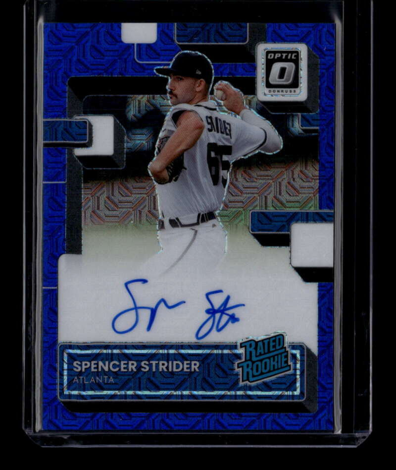 2022 Donruss Optic Rated Rookies Signature Blue Mojo Spencer Strider RC Auto /99