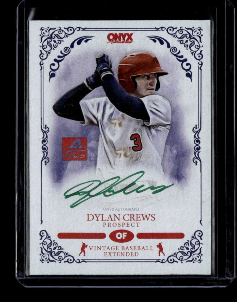 2022 Onyx Vintage Extended Autographs Green Ink VADC Dylan Crews Rookie Auto /50