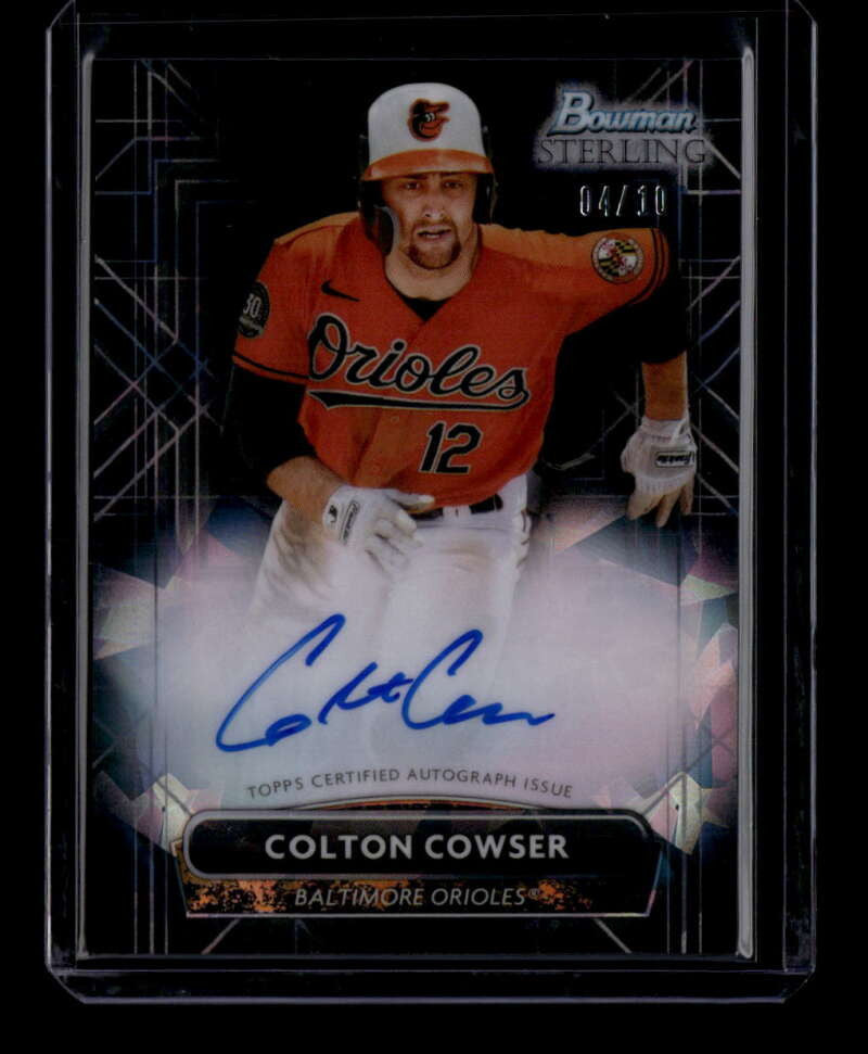 2022 Bowman Sterling Autographs Black Atomic Refractor Colton Cowser RC Auto /10