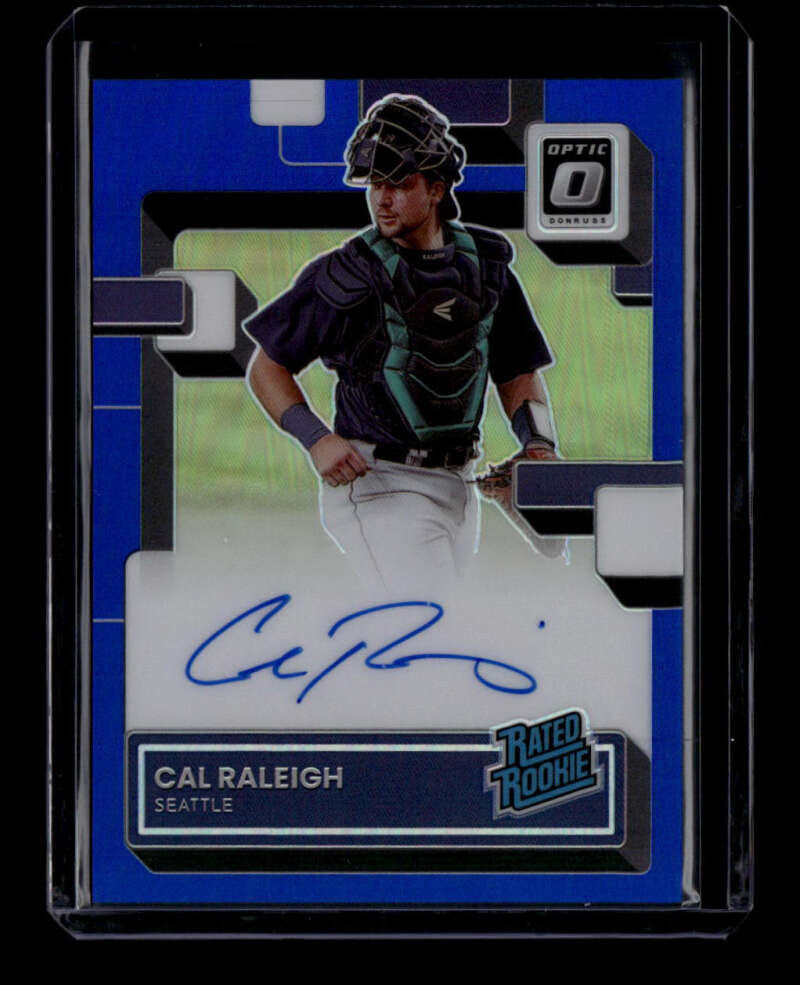 2022 Donruss Optic Rated Rookies Signatures Blue 9 Cal Raleigh RC Auto 37/49