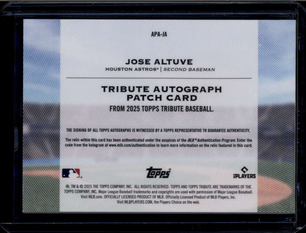 2025 Topps Tribute Autograph Patches Red APAJA Jose Altuve Patch Auto 7/10