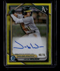 2024 Bowman Chrome Autographs Yellow Refractor CPAJWI Jacob Wilson RC Auto 46/75