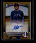 2025 Bowman Chrome Autographs Gold Refractor Elorky Rodriguez RC Auto 20/50