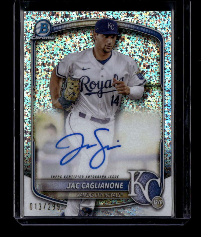 2025 Bowman Chrome Autographs Speckle Refractor Jac Caglianone RC Auto 13/299
