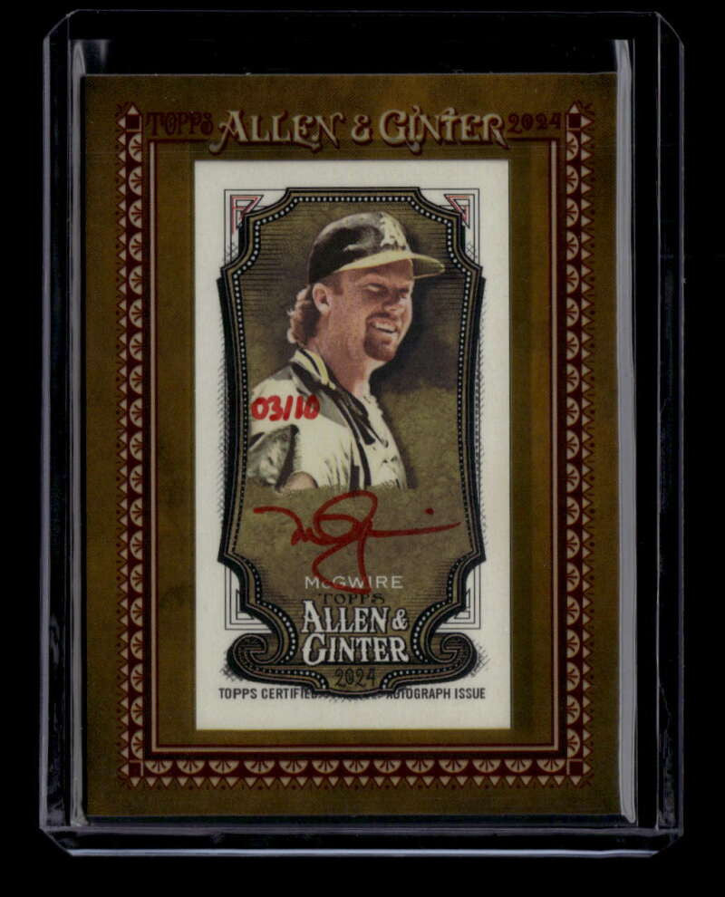 2024 Topps Allen and Ginter Framed Mini Autographs Red Mark McGwire Auto 3/10