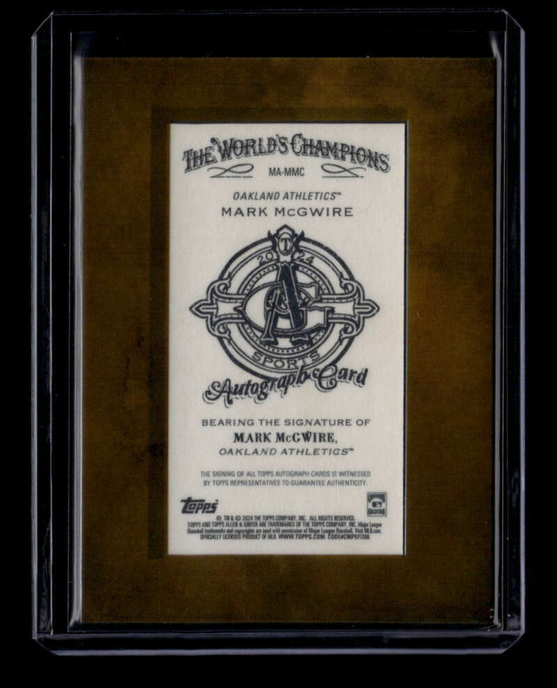 2024 Topps Allen and Ginter Framed Mini Autographs Red Mark McGwire Auto 3/10