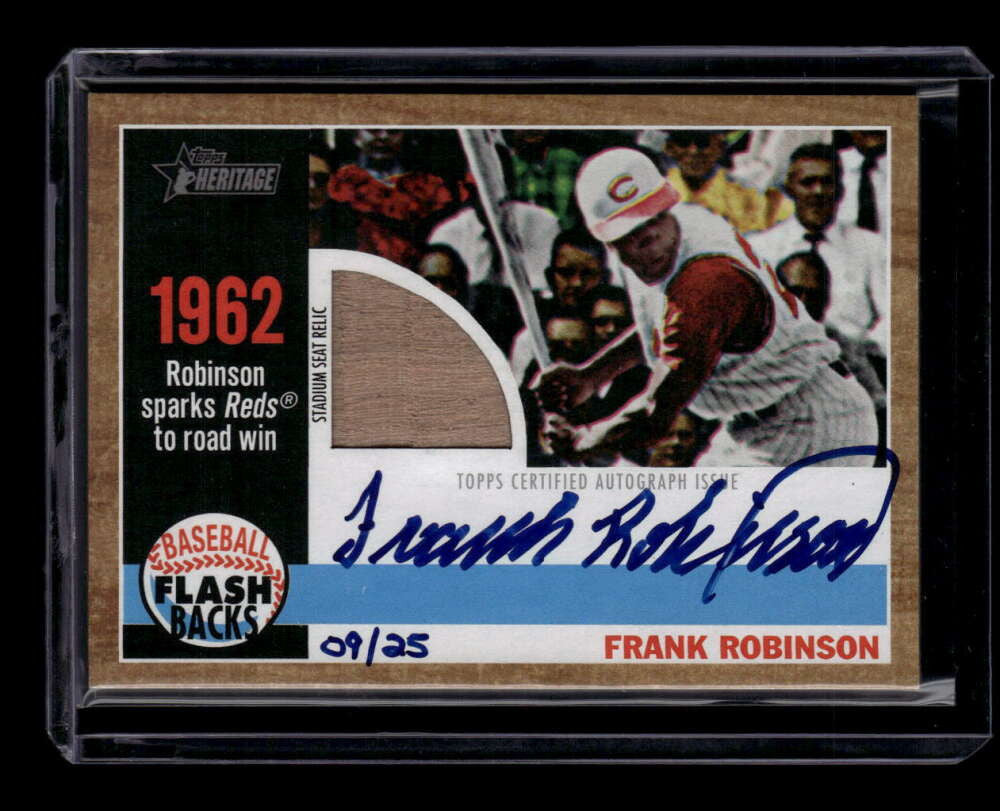 2011 Topps Heritage Flashback Autographs FR Frank Robinson Seat Relic Auto 9/25