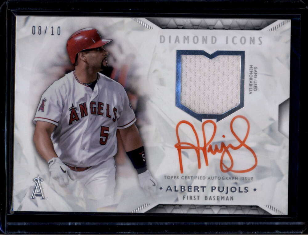 2018 Topps Diamond Icons Autograph Relics THLARAP Albert Pujols Jersey Auto 8/10