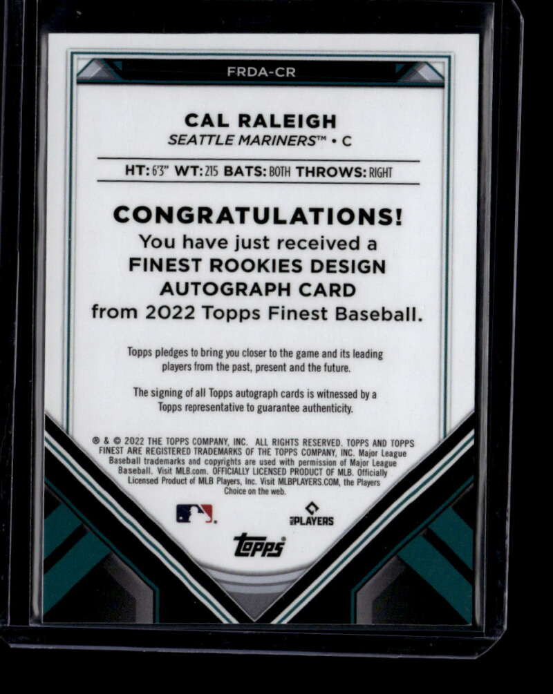 2022 Finest Rookie Variation Autographs Red Refractor Cal Raleigh RC Auto 3/5