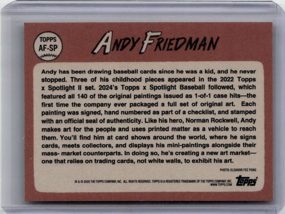 2025 Topps Shoebox Treasures Artist AFSP Andy Friedman SP F07086