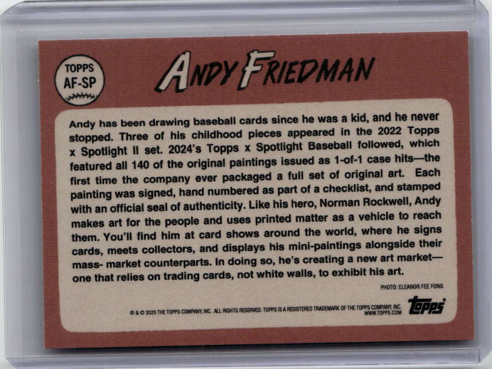 2025 Topps Shoebox Treasures Artist AFSP Andy Friedman SP F07087