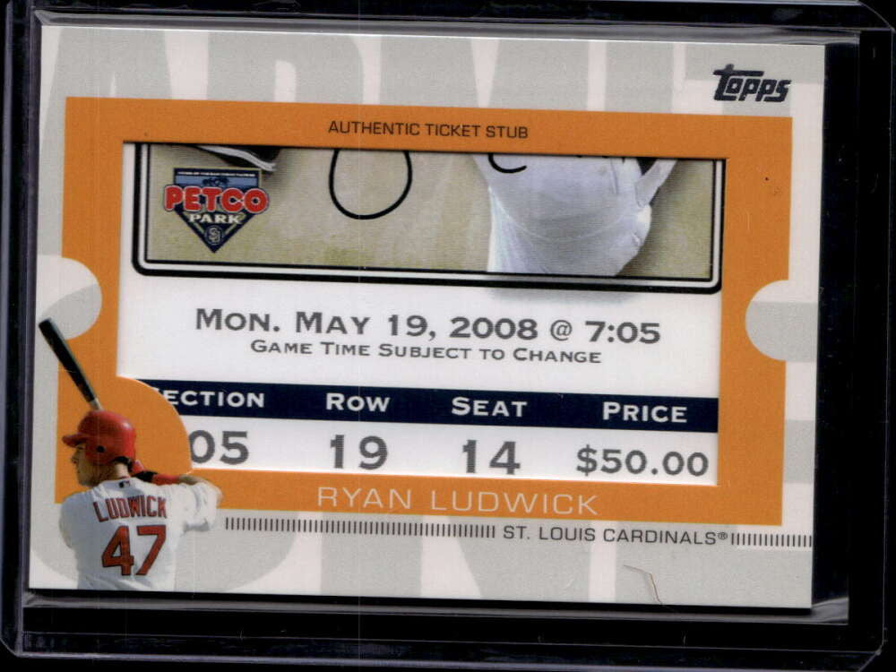 2009 Topps Ticket to Stardom Ticket Stubs ts55 Ryan Ludwick Ticket Stub 36/110