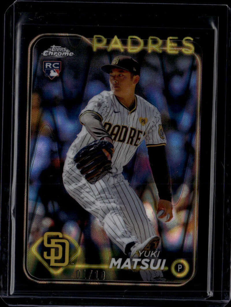 2024 Topps Chrome Black RayWave Refractor 116 Yuki Matsui Rookie 1/10