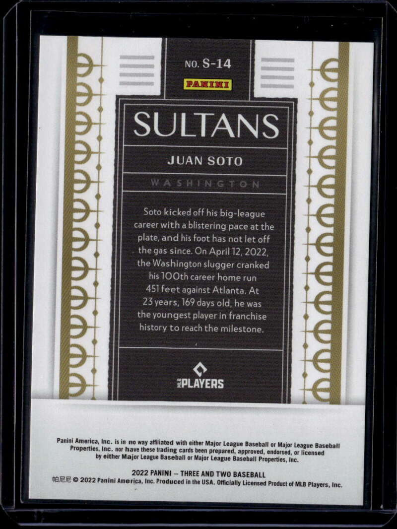 2022 Panini Three and Two Sultans 14 Juan Soto 43/150