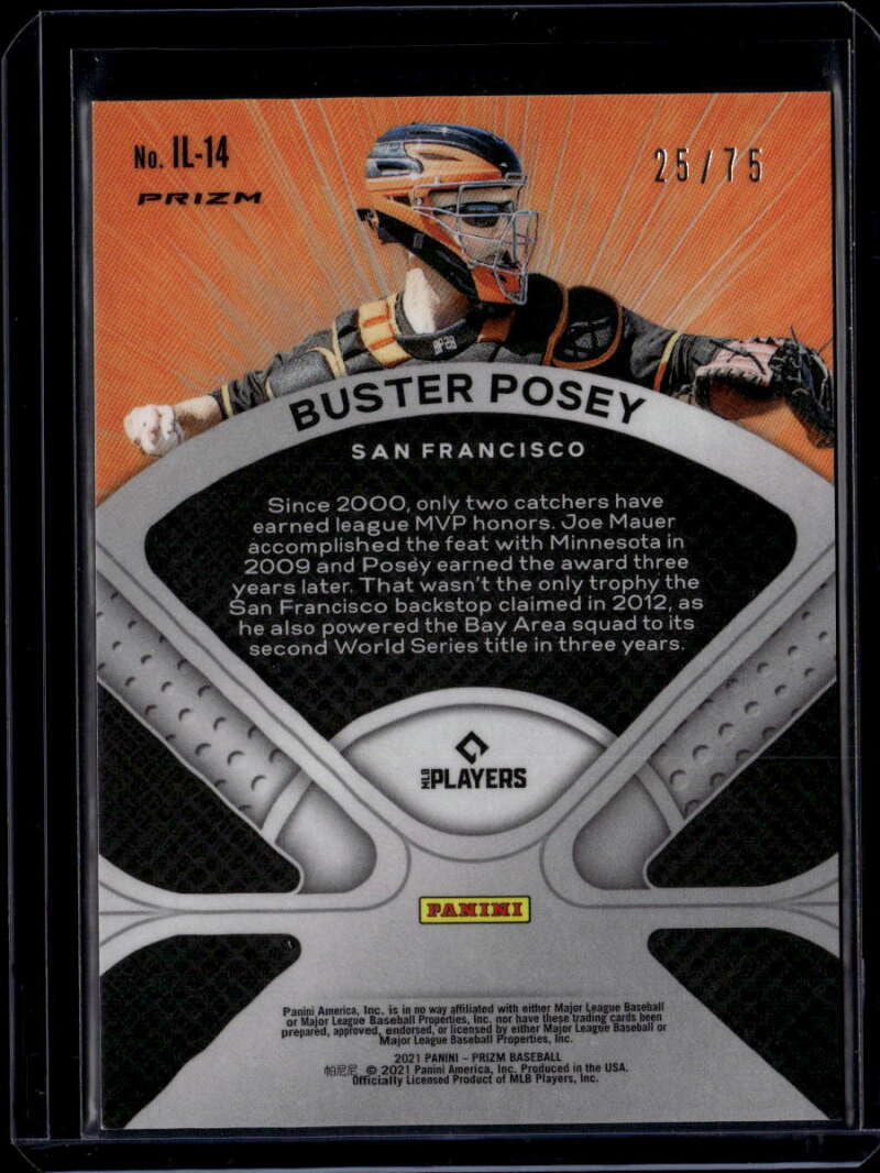 2021 Panini Prizm Illumination Prizms Power Plaid 14 Buster Posey 25/75