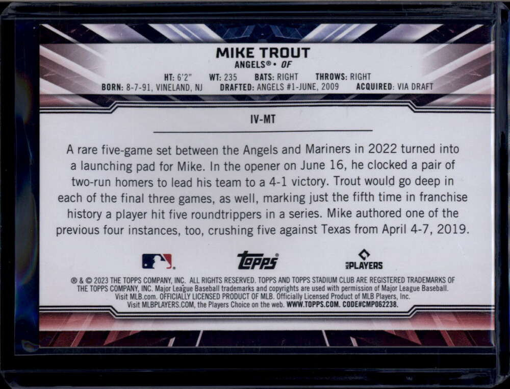 2023 Stadium Club Instavision IVMT Mike Trout