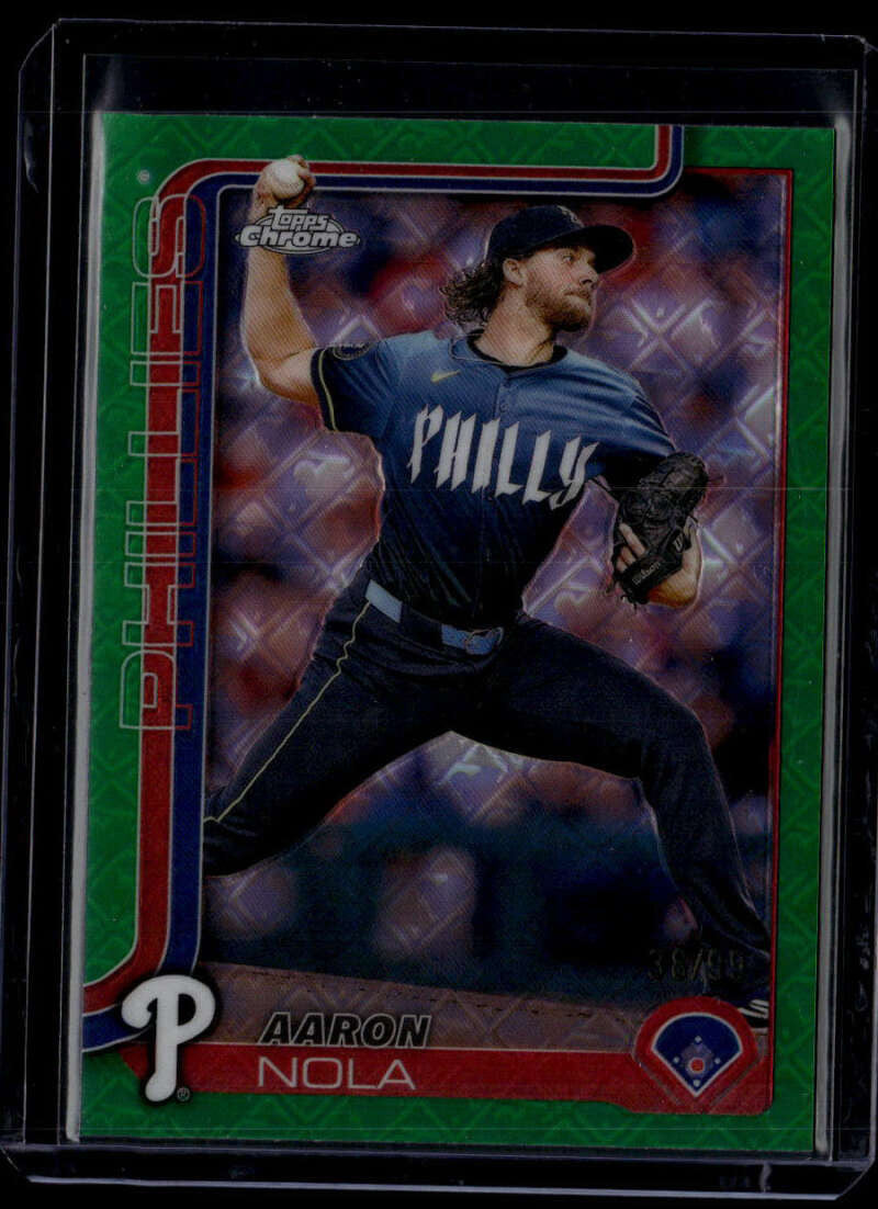 2025 Topps Chrome Logofractor Green Refractor 286 Aaron Nola 38/99